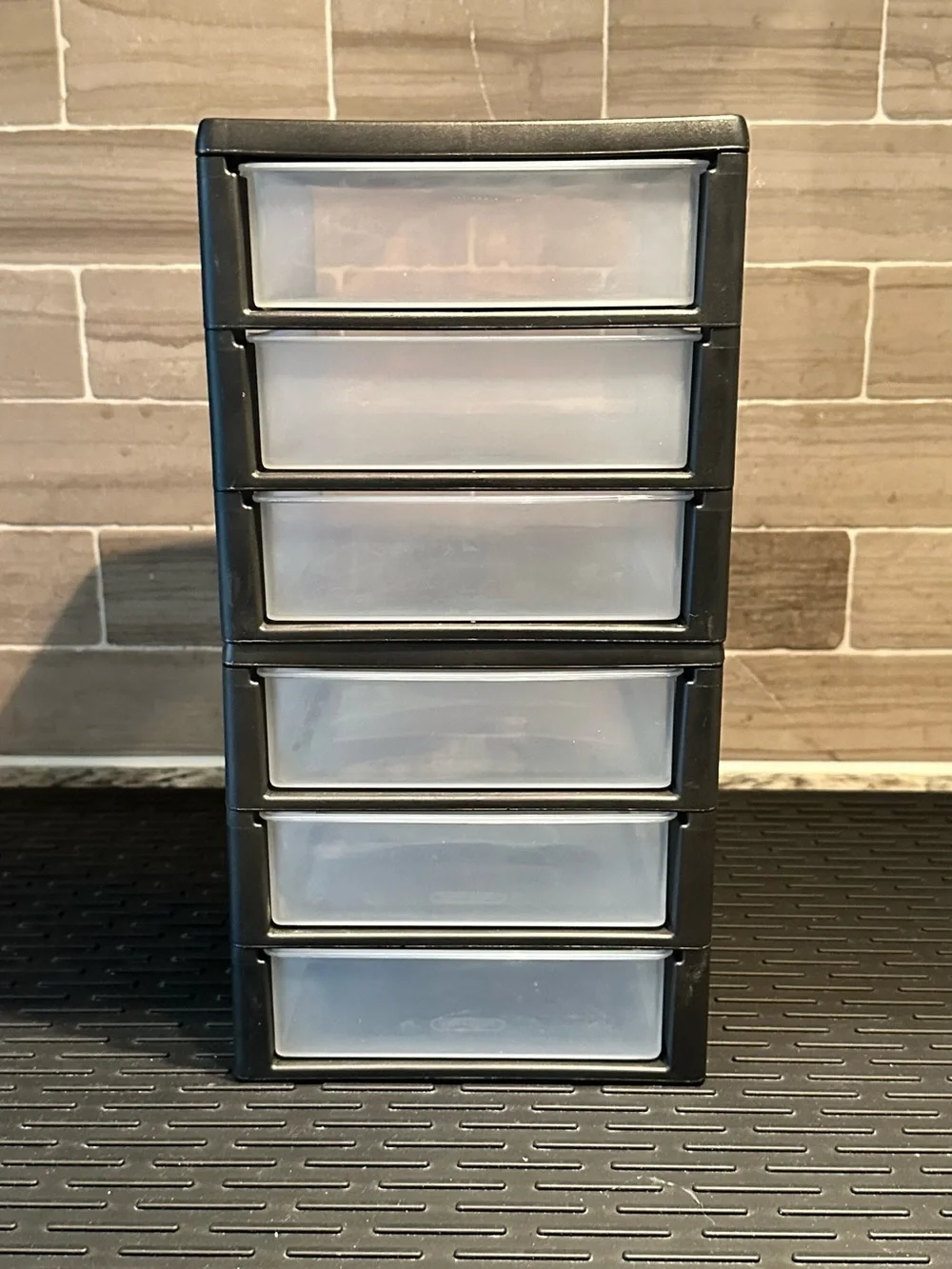 Sterilite Small 3-Drawer Desktop Storage Units Set of 2 Black & Frosted Clear
